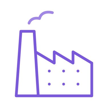 Beyaz arka plan üzerinde izole anahat mor fabrika