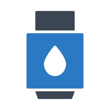 Beyaz arka plan üzerinde izole mavi ve gri renklerde damla ile tüp 