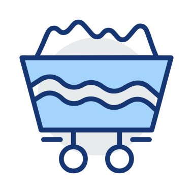 Beyaz arka plan üzerinde izole mavi ve gri renklerde kömür ile taşıma