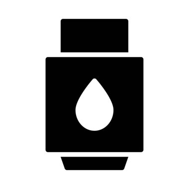 Beyaz arka plan üzerinde izole glif benzin pompası