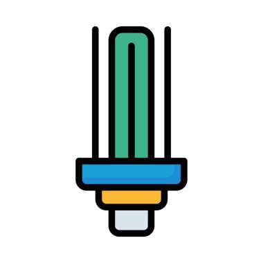 Renkli tasarruflu ampul beyaz arka plan üzerinde izole