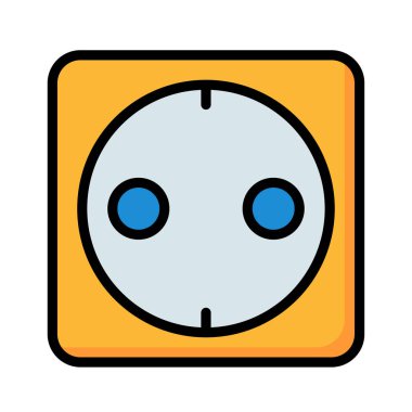 Beyaz arka plan üzerinde izole renkli basit soket