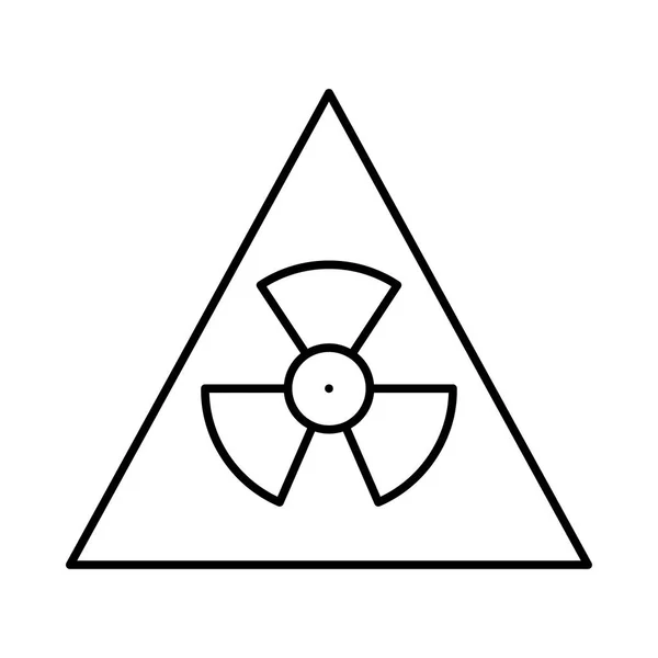 Tunn Linje Triangel Med Radioaktiva Logga Isolerade Vit Bakgrund — Stock vektor