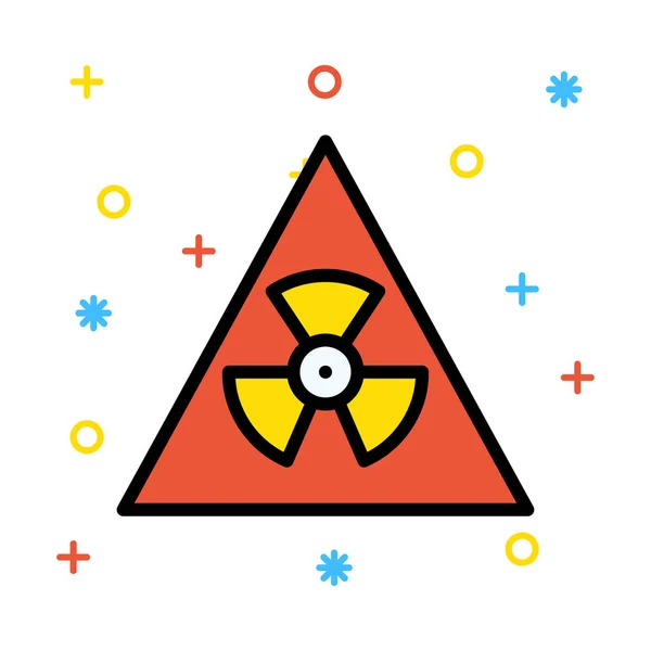Radioactive Triangle White Background Colourful Symbols — Stock Vector
