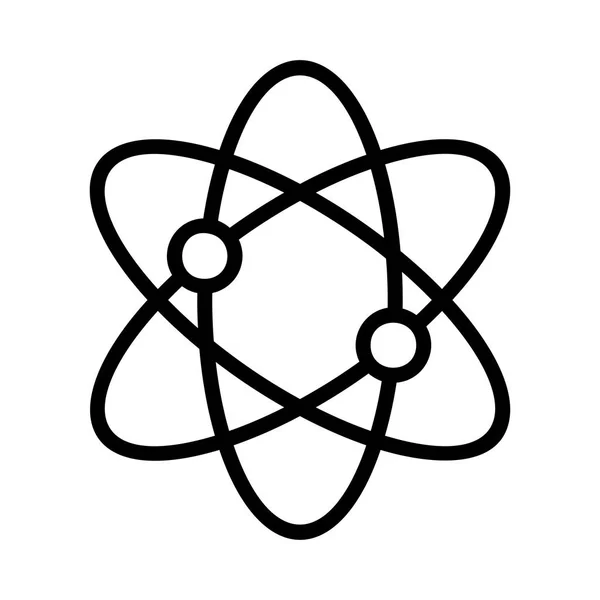 Svart Kontur Atom Isolerad Vit Bakgrund — Stock vektor