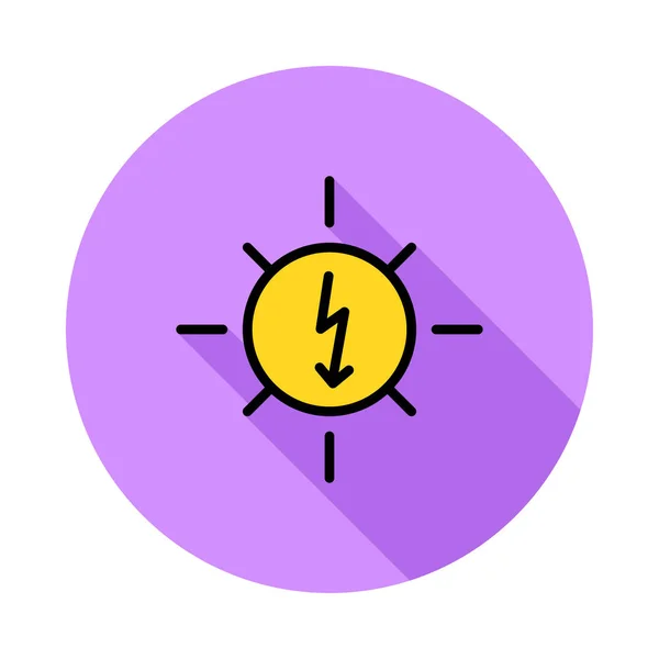 Ícone Plano Relâmpago Ilustração Vetorial — Vetor de Stock