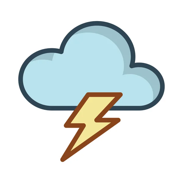 Nube Con Flash Aislado Sobre Fondo Blanco — Vector de stock