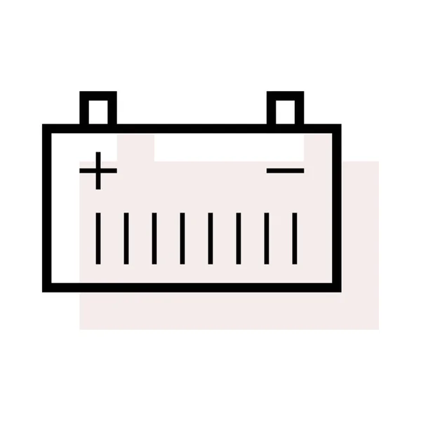 Batterie Large Avec Symboles Moins Isolés Sur Fond Blanc Avec — Image vectorielle