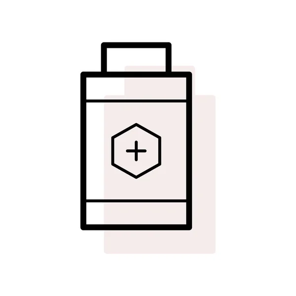 バッテリー ベージュ シャドウで白い背景で隔離のプラス記号 — ストックベクタ