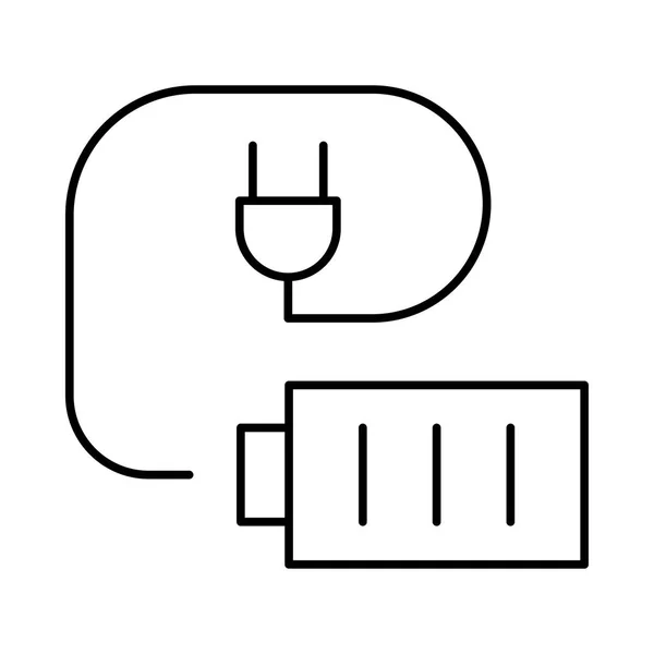 白色背景插头隔离的细线蓄能器 — 图库矢量图片