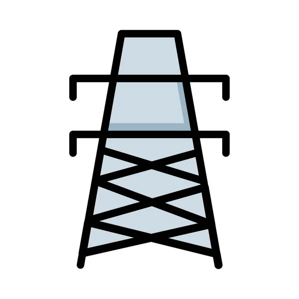 Graue Stromleitung Isoliert Auf Weißem Hintergrund — Stockvektor