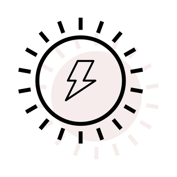 Slunce Flash Izolovaných Bílém Pozadí Béžový Stín — Stockový vektor