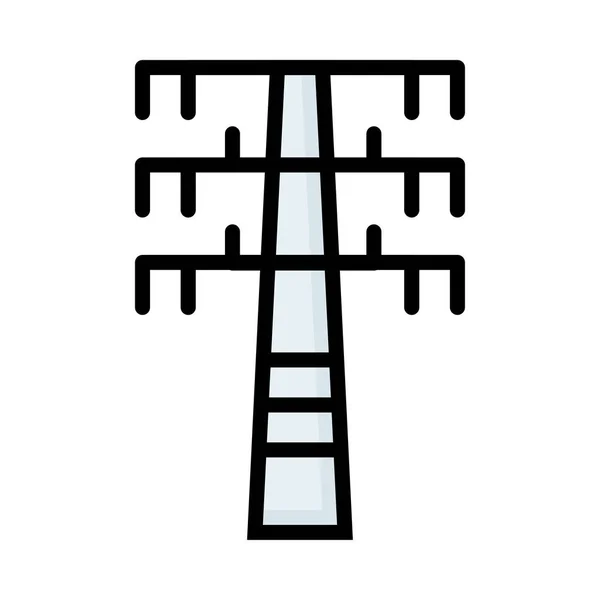 Graue Stromleitung Isoliert Auf Weißem Hintergrund — Stockvektor