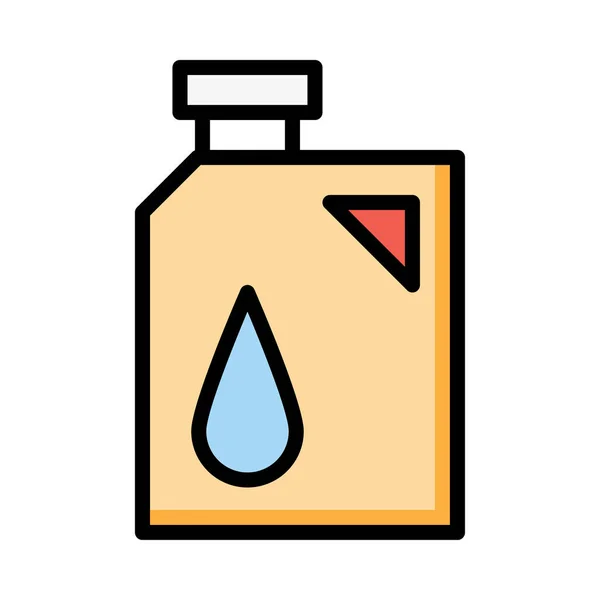 Bote Amarillo Con Combustible Aislado Sobre Fondo Blanco — Vector de stock