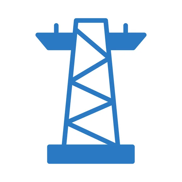 Blaue Stromleitung Isoliert Auf Weißem Hintergrund — Stockvektor