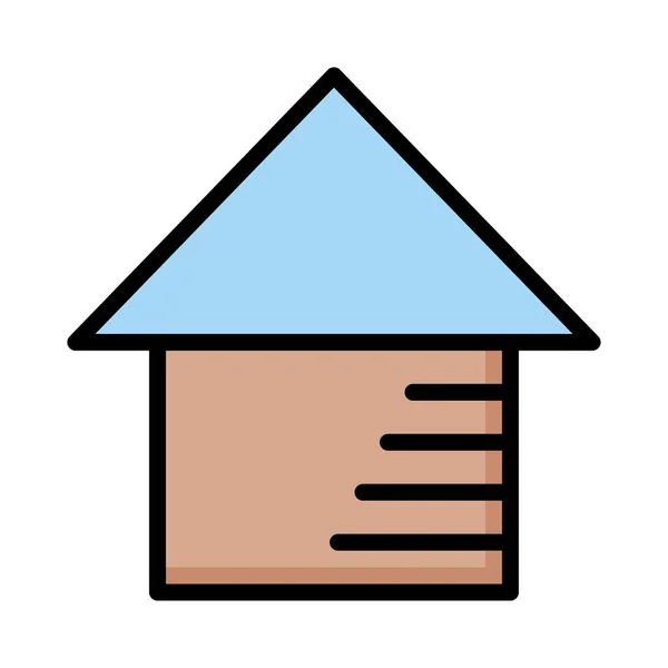 Maison Bleue Brune Isolée Sur Fond Blanc — Image vectorielle