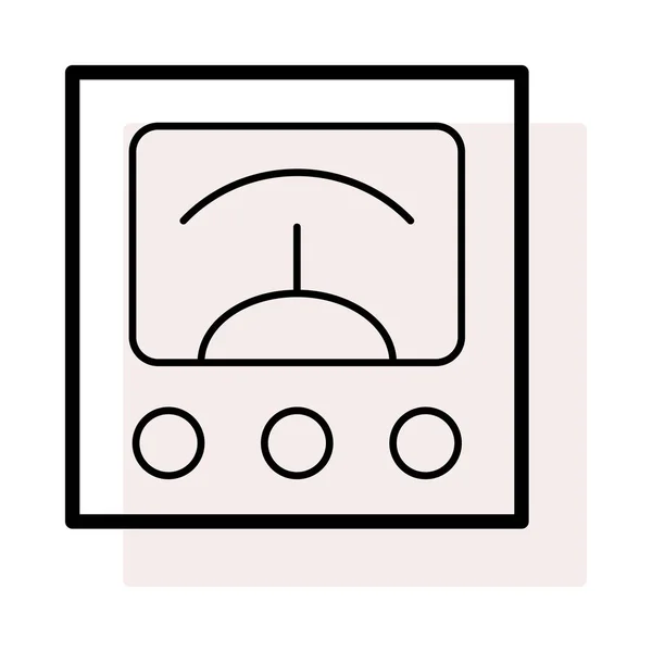 Velocímetro Aislado Sobre Fondo Blanco Con Sombra Beige — Archivo Imágenes Vectoriales