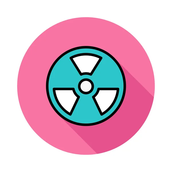 Blauwe Radioactieve Symbool Cirkel Witte Achtergrond — Stockvector