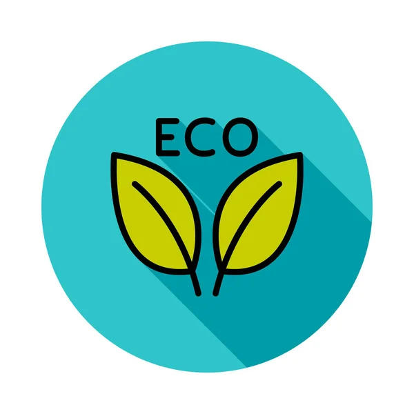 Groene Bladeren Eco Belettering Cirkel Witte Achtergrond — Stockvector