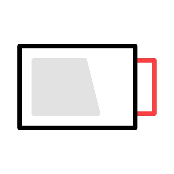 Batteriet Grå Röda Och Svarta Färger Isolerad Vit Bakgrund — Stock vektor