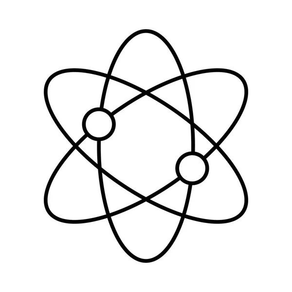 Tunn Linje Atom Symbol Isolerad Vit Bakgrund — Stock vektor