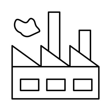 Beyaz arka plan üzerinde izole ince çizgi fabrika