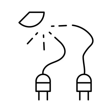 İnce çizgi kablolar ile takılan izole üzerinde beyaz arka plan