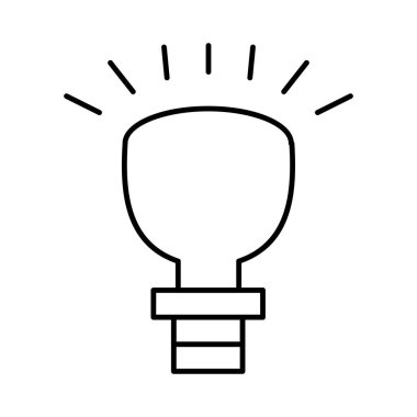 Ampul beyaz arka plan üzerinde izole parlayan ince çizgi