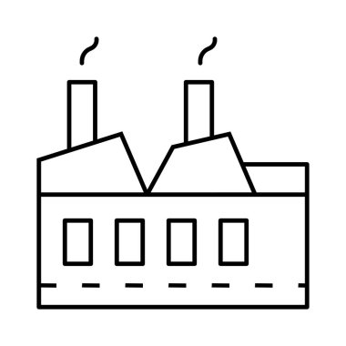 Beyaz arka plan üzerinde izole ince çizgi sigara fabrikası