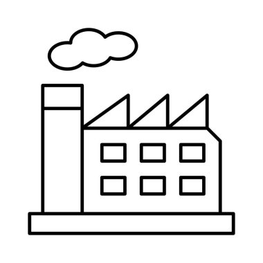 Beyaz arka plan üzerinde izole ince çizgi sigara fabrikası