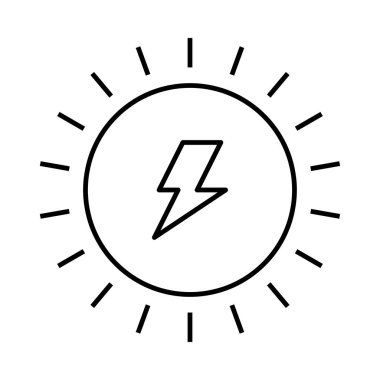 Flash üzerinde izole beyaz arka plan ile ince çizgi güneş