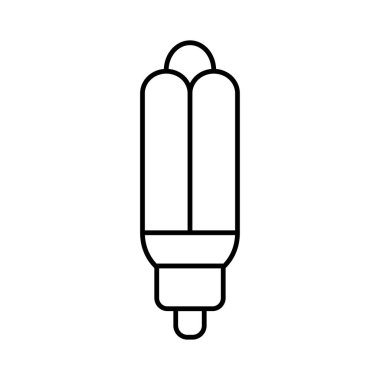 İnce çizgi tasarruflu ampul beyaz arka plan üzerinde izole