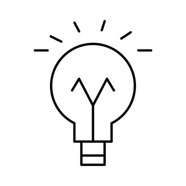 Ampul beyaz arka plan üzerinde izole parlayan ince çizgi