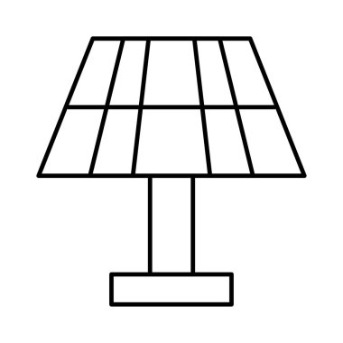 İnce çizgi güneş paneli beyaz arka plan üzerinde izole