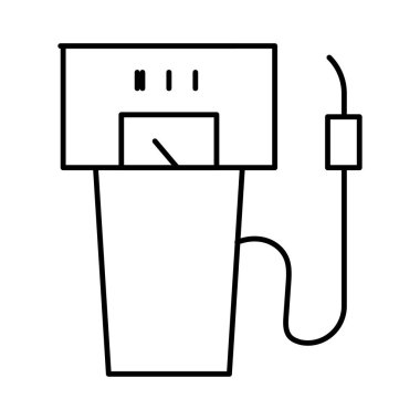 Beyaz arka plan üzerinde izole ince çizgi benzin istasyonu