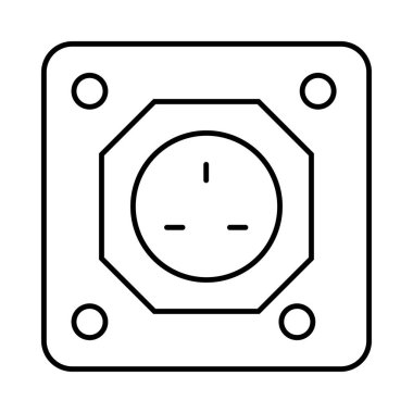 Beyaz arka plan üzerinde izole ince çizgi özel soket