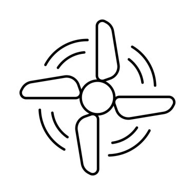 Beyaz arka plan üzerinde izole ince çizgi çalışma fan