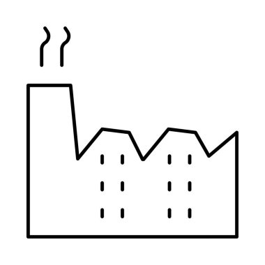 Beyaz arka plan üzerinde izole ince çizgi sigara fabrikası