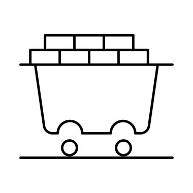 Beyaz arka plan üzerinde izole preslenmiş kömür ile ince çizgi taşıma