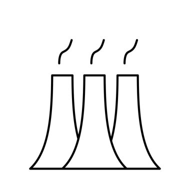 Beyaz arka plan üzerinde izole ince çizgi üç sigara bacaları