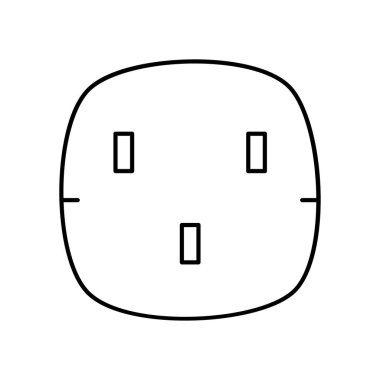 Beyaz arka plan üzerinde izole ince Üçlü soketine