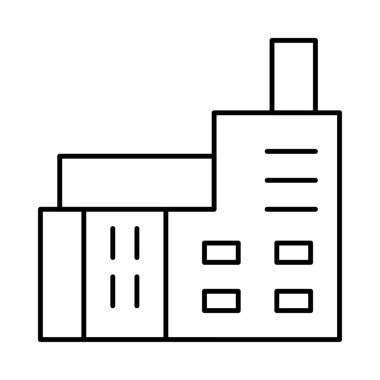 Beyaz arka plan üzerinde izole ince çizgi bina