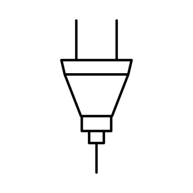 İnce çizgi küçük fiş üzerinde izole beyaz arka plan