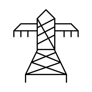 İnce çizgi santrali beyaz arka plan üzerinde izole