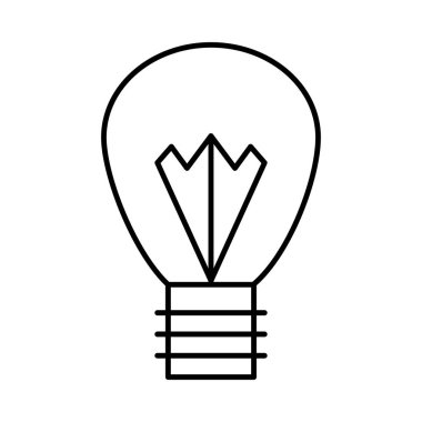 İnce çizgi ampul beyaz arka plan üzerinde izole