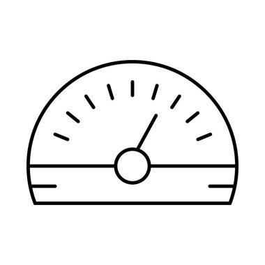 Beyaz arka plan üzerinde izole ince çizgi hız göstergesi