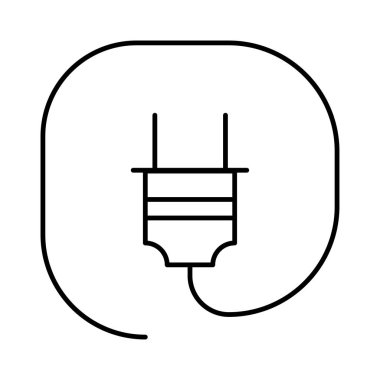 Beyaz arka plan üzerinde izole circle line ince çizgi fiş
