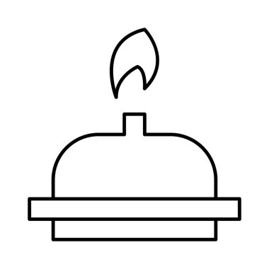 Beyaz arka plan üzerinde izole motoru yanan ince çizgi