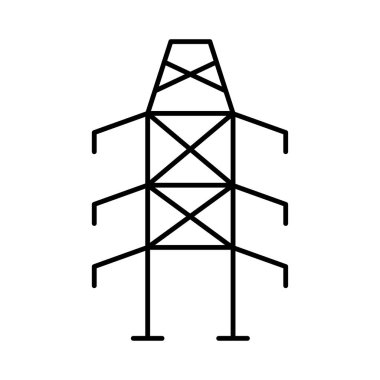 Beyaz arka plan üzerinde izole ince çizgi güç hattı