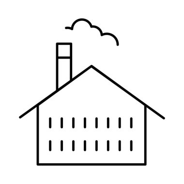 Beyaz arka plan üzerinde izole ince çizgi evi